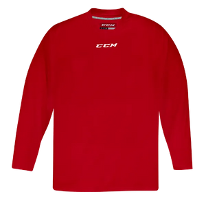 Red CCM 5000 Practice Jersey with embroidered logo, made from breathable polyester material.