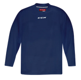 CCM 5000 Practice Jersey, blue, V-neck collar, breathable QLT Knit fabric.