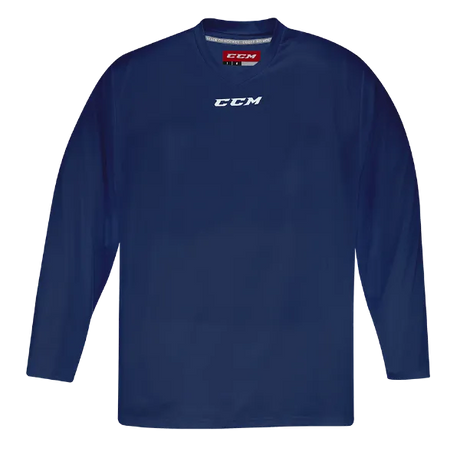 CCM 5000 Practice Jersey, blue, V-neck collar, breathable QLT Knit fabric.