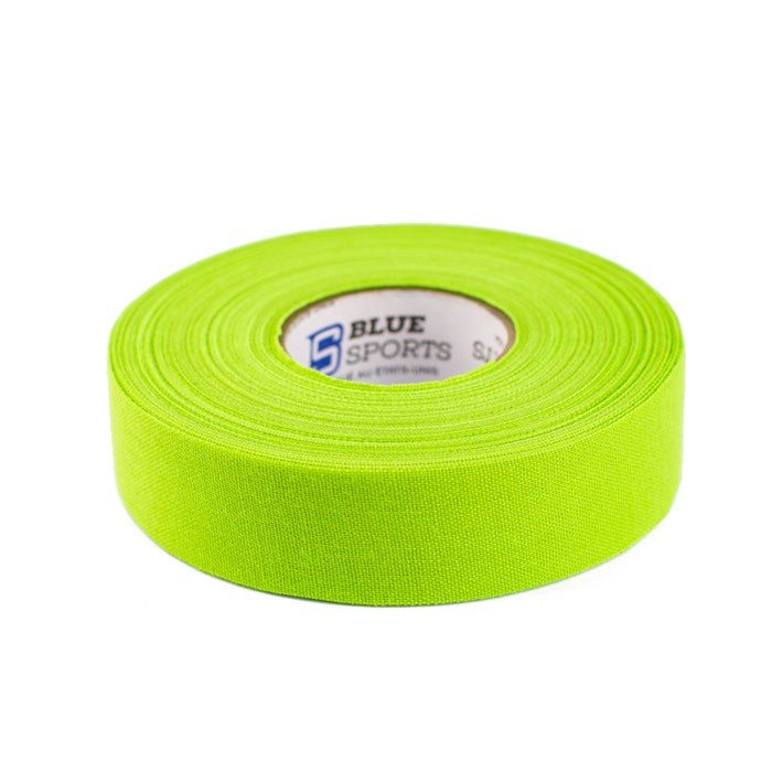 Bright green stick tape roll for sports equipment.