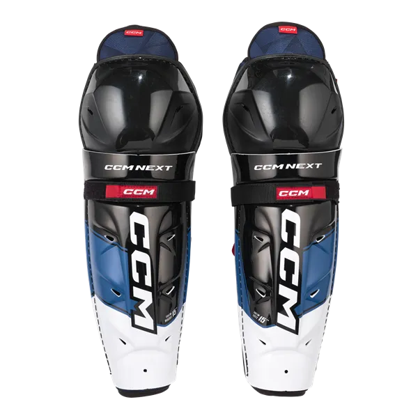 CCM Next Shin Guards for casual players with adjustable fit and PE inserts