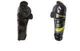 Sherwood Rekker Legend 4 Shin Pad, black and yellow design, side and front view.