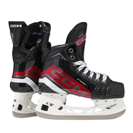 CCM Jetspeed FT6 PRO Ice Hockey Skates with One-Piece Boot SPEED and STEP Blacksteel blades for enhanced performance and comfort.