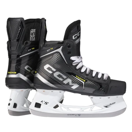 CCM Tacks XF 70 Junior hockey skates with ergonomic composite boot and memory foam padding.