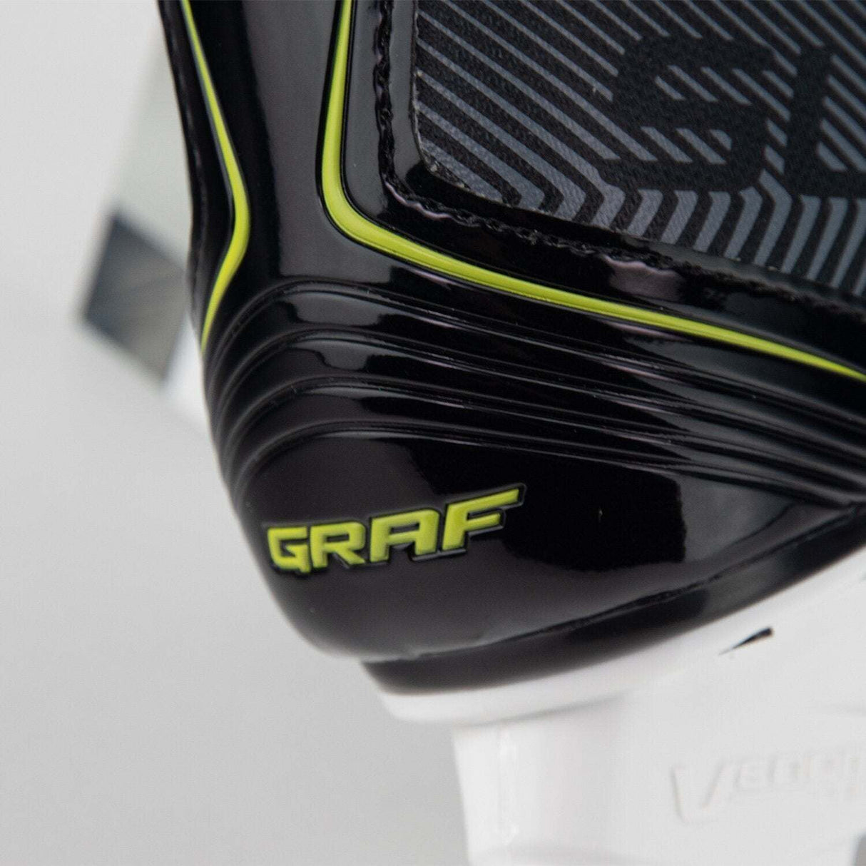 Graf Supra G115X Ice Hockey Skate close-up showing logo and design details.