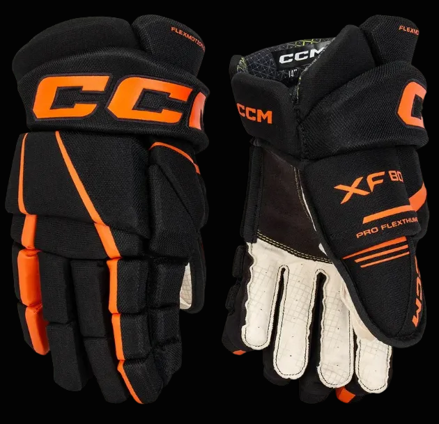 black and orange hockey gloves 