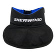 Sherwood cut protective neck guard collar with bib, adjustable and certified, featuring Velcro closure.