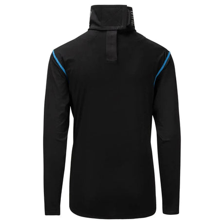 Sherwood Neck Guard Long Sleeve Cut Resistant Top with integrated neck protection, moisture-wicking polyester/spandex blend, and writable label.