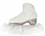 Edea Eco Fur Blade Covers with synthetic mink and rhinestone logo.