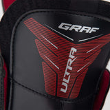 Graf Ultra G875 Ice Hockey Skate close-up with red and black design.