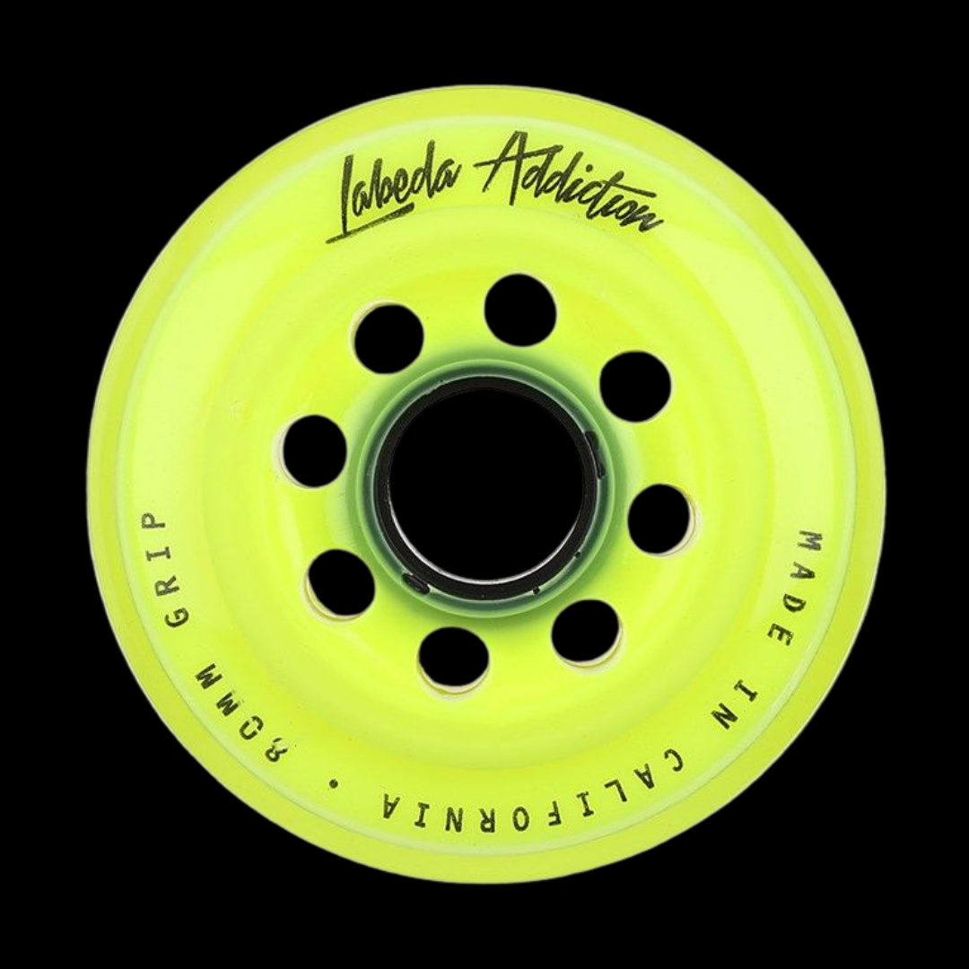 Labeda Addiction XXX Grip Yellow/Yellow Signature Range Inline Wheel (4PK)
