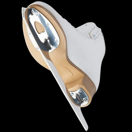 Jackson Classique JC200 figure skates - front and back view showing Jackson 200 embossed branding and toe pick detail