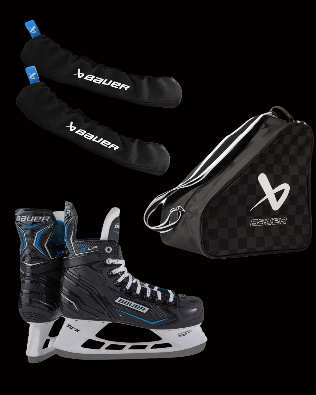 Bauer Skate Package with Bauer X-LP Skates Guards and skate Bag 