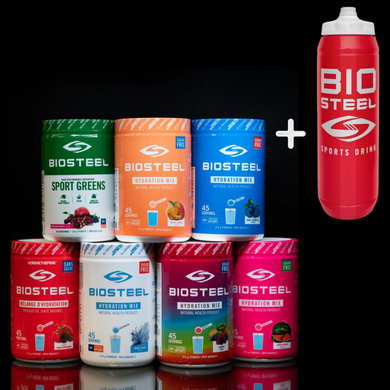 Biosteel Hydration Tub (45 servings) and Biosteel Valve Bottle Package