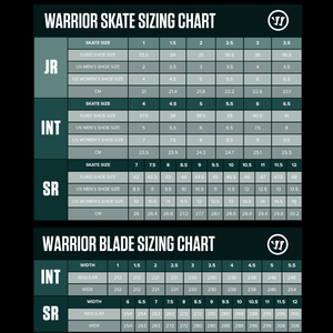 Warrior skate size guide 