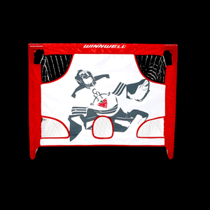 Winnwell Hockey Collapsible PVC Mini Net & Target W/2 Sticks, Ball & Case