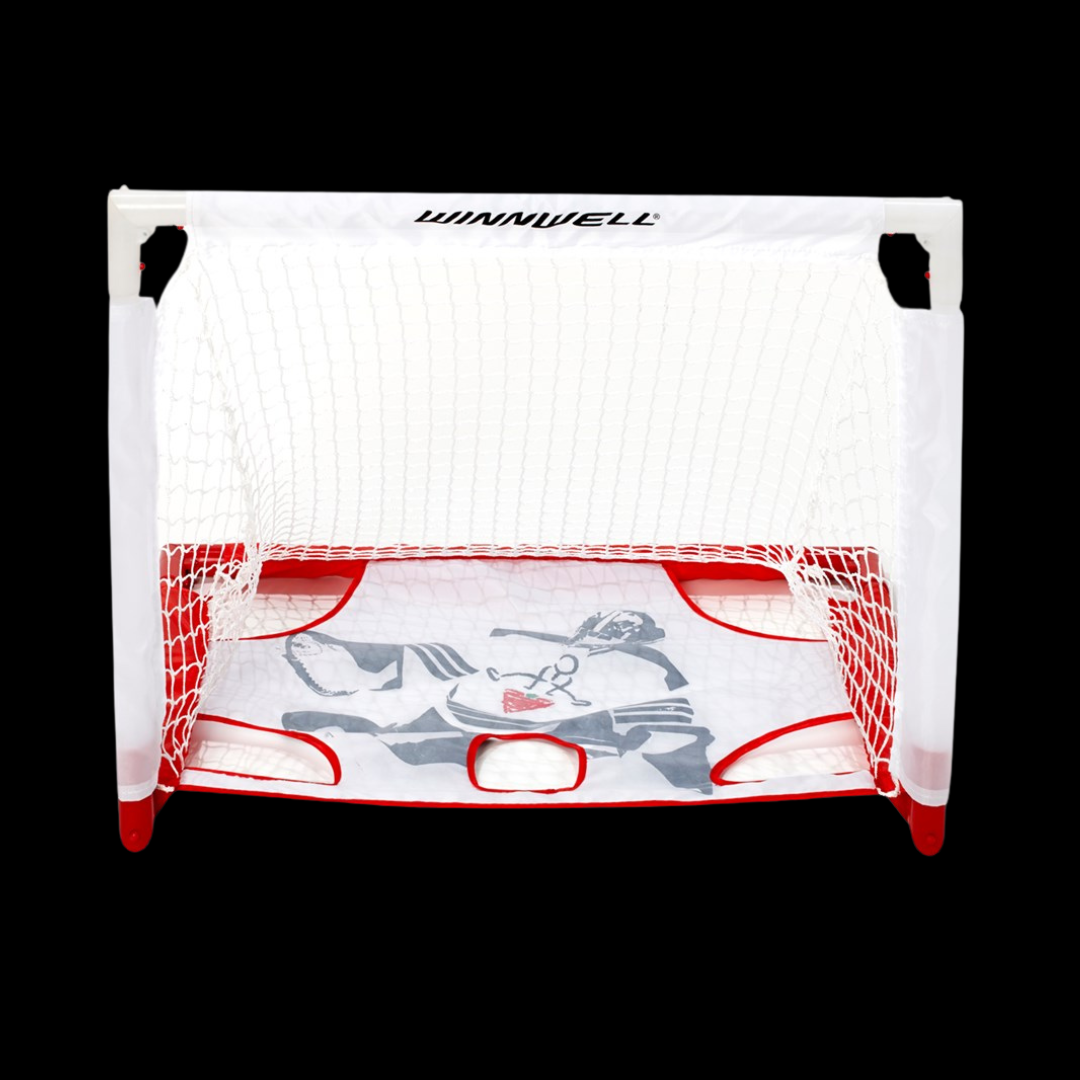Winnwell Hockey Collapsible PVC Mini Net & Target W/2 Sticks, Ball & Case