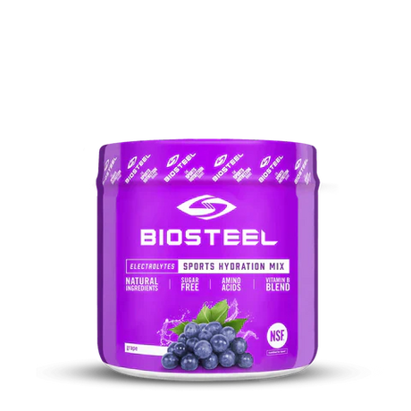 BioSteel Sports Hydration Mix Tub with natural ingredients and sugar-free formula.