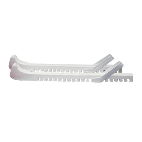 Blade guards for ice hockey skates in white color.