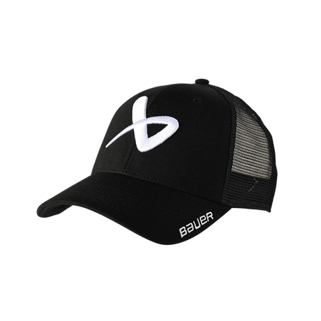 Bauer Core Adjustable SnapBack cap in black with white logo.