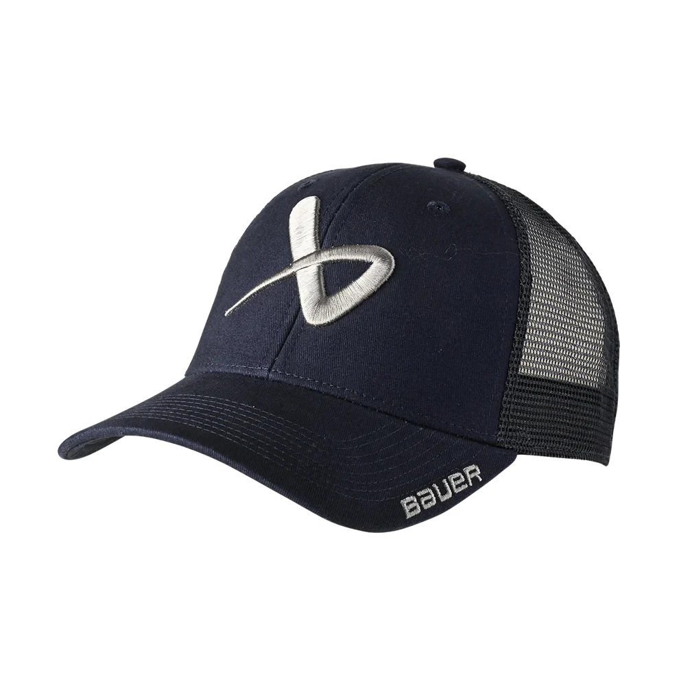 Bauer Core Adjustable SnapBack baseball cap with logo in navy and mesh back.