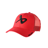 Bauer Core Adjustable SnapBack red cap with logo and mesh back.