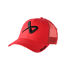 Bauer Core Adjustable SnapBack red cap with logo and mesh back.