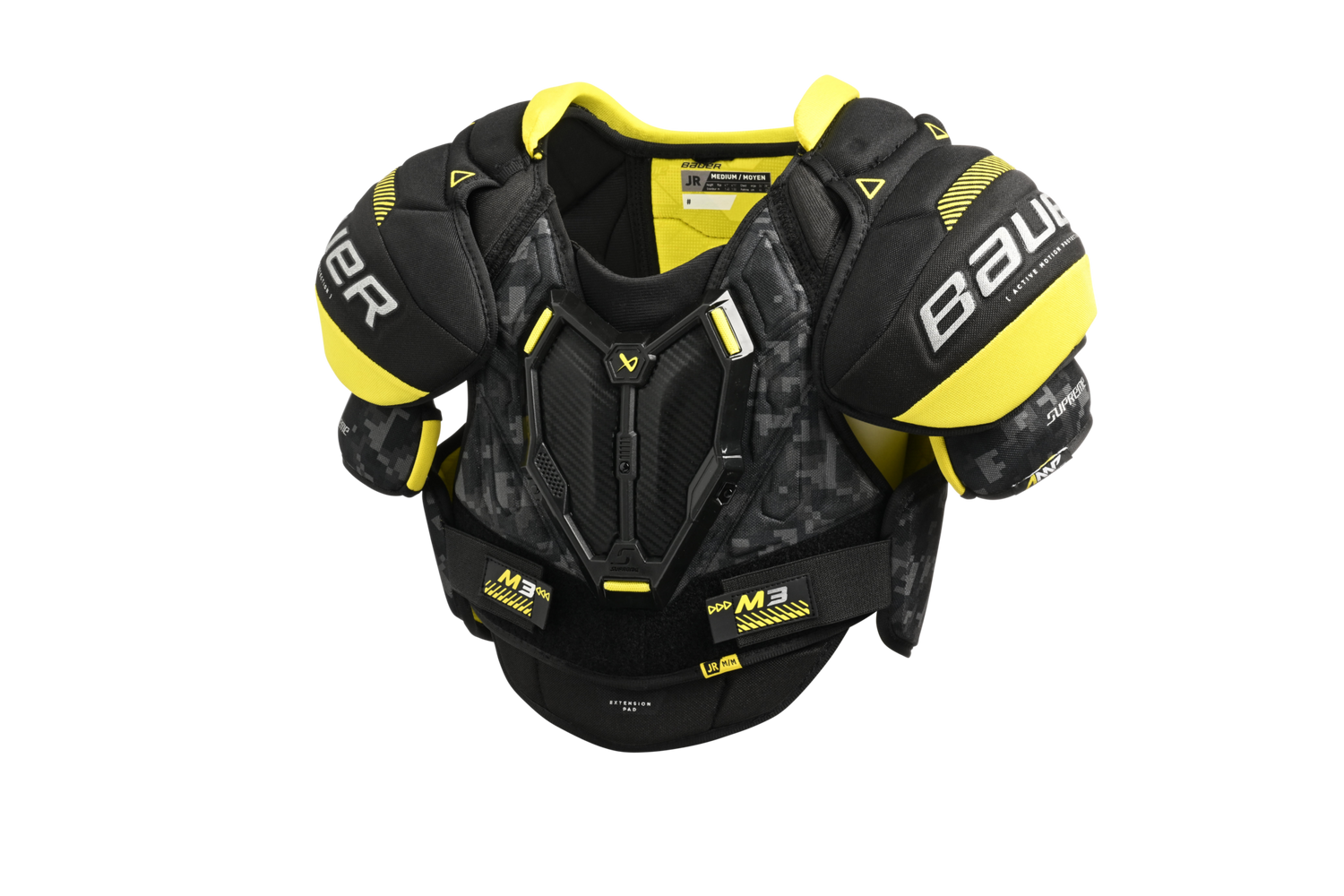 Bauer Supreme M3 Shoulder Pads with full coverage and flexible design for optimal mobility and protection.