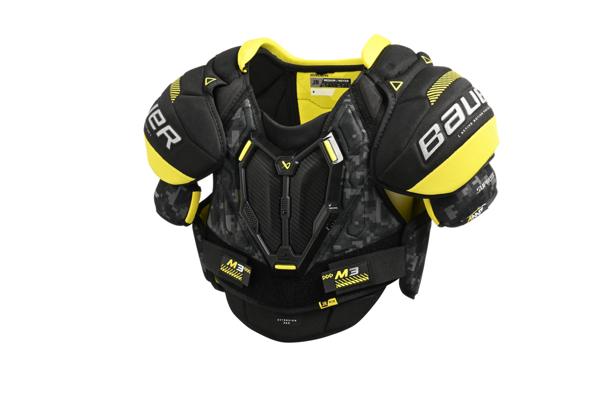 Bauer Supreme M3 Shoulder Pads with full coverage and flexible design for optimal mobility and protection.