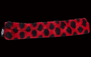 Guardog Soft Paws Fuzzies Blade Soakers in red and black polka dots, for skate blade protection.