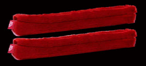 Guardog Soft Paws Fuzzies Blade Soakers in red, protect skate blades from moisture.