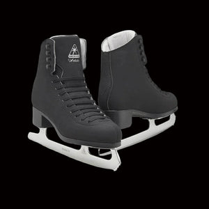 Jackson Artiste JS1790 Figure Skates with chrome blade and microfiber lining.