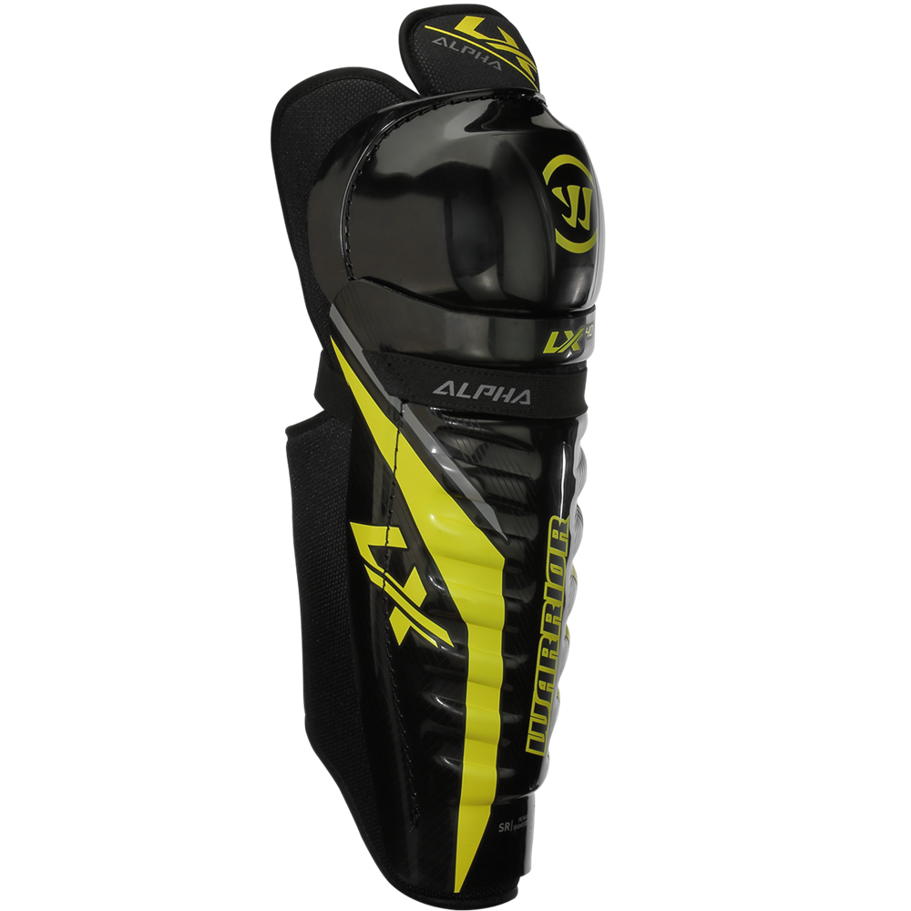 Warrior Alpha LX 40 Shin Guards with lightweight calf protection and lay flat straps.