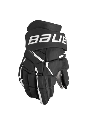 Bauer Supreme MACH Gloves with flexible construction and durable palm overlay for superior grip and protection.