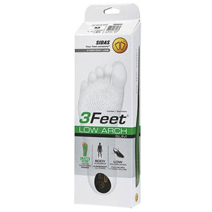 SIDAS 3FEET SLIM INSOLE packaging with low arch design.