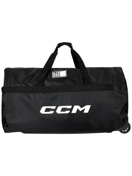 CCM 470 Premium Wheeled Bag with durable polyester exterior and all-terrain wheels.