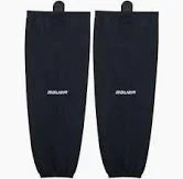 Bauer Flex Hockey Socks, black, 100% polyester mesh, durable and breathable.