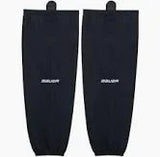 Bauer Flex Hockey Socks, black, 100% polyester mesh, durable and breathable.