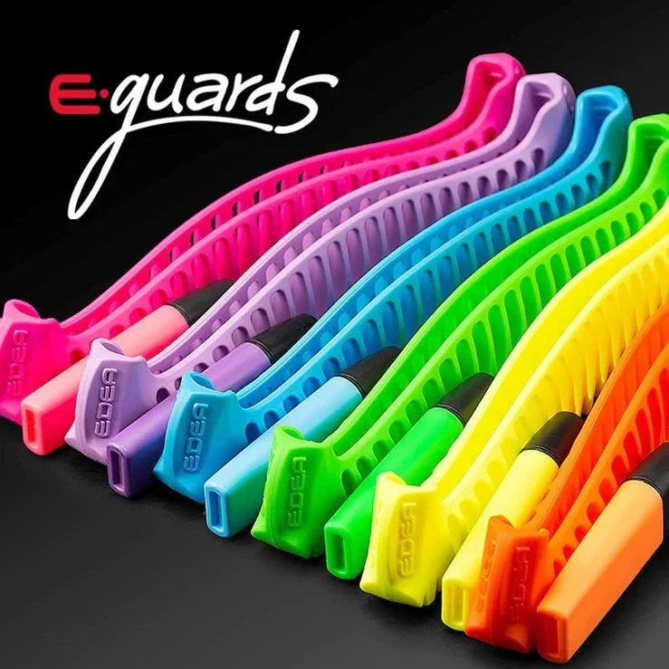Colorful Edea E-Guards skate guards for off-ice blade protection and drainage.