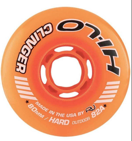 Revision Clinger Outdoor Orange Firm Wheels for asphalt and concrete surfaces, 85A hardness.