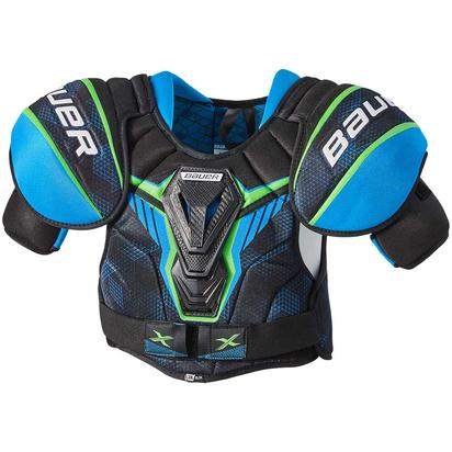 Bauer X Shoulder Pads Intermediate with FLEXCELL foam and injection molded protection for recreational players.