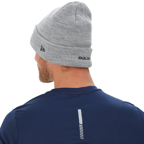 Bauer New Era Team Knit Toque Hat in gray with embroidery.