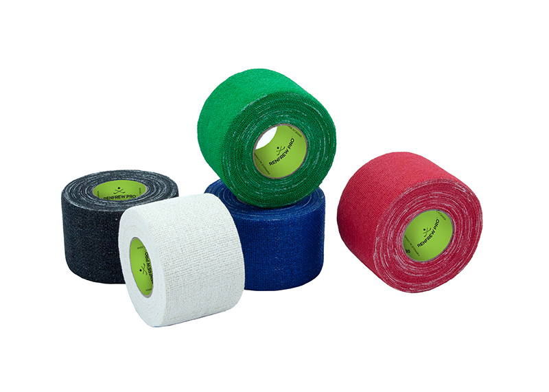 Renfrew Pro Grip Tape Light Gauze in red, green, blue, black, and white colors.