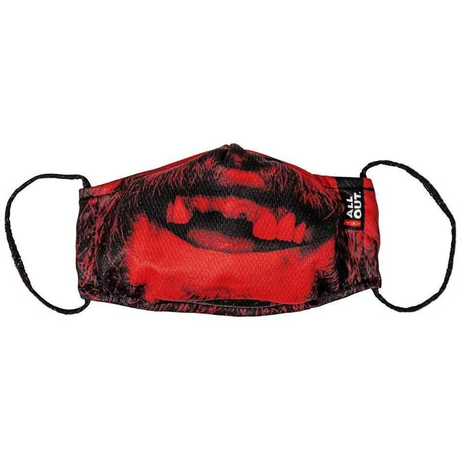 CCM Outprotect Face Mask, red and black design, dual-layered polyester.