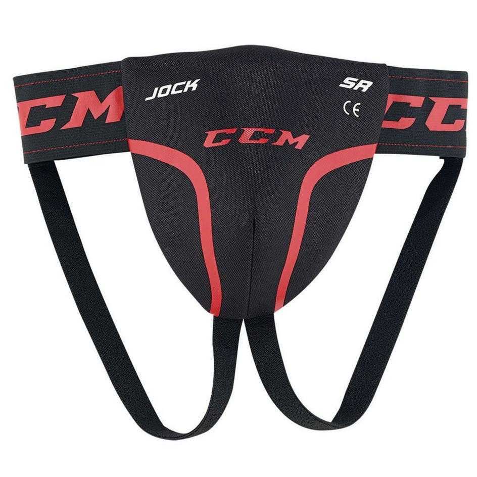 CCM Jock providing essential protection with black and red design.