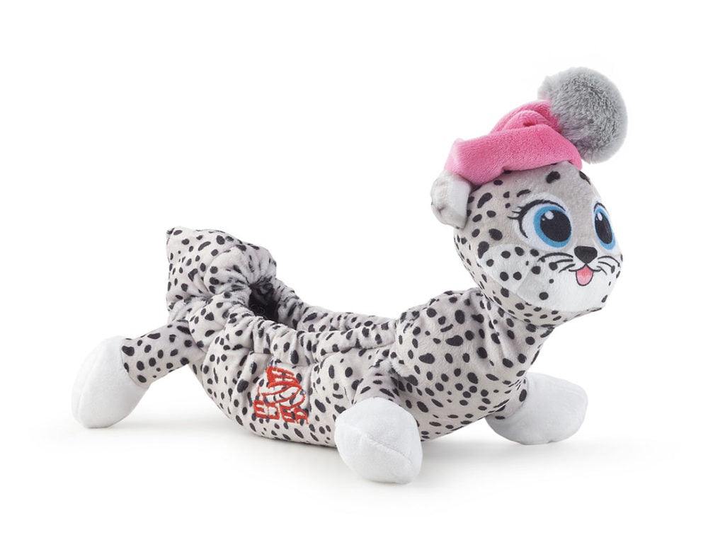 Edea Maxi Blade Buddies, plush skate blade cover, spotted animal design with pink hat.