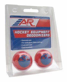 Hockey Equipment De-Odourizer Balls with fresh mint scent in packaging.