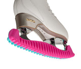 Edea E Guards skate blade protector with pink and blue rubberized grip.