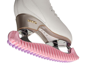 Edea E Guards skate blade protection with pink and purple design.