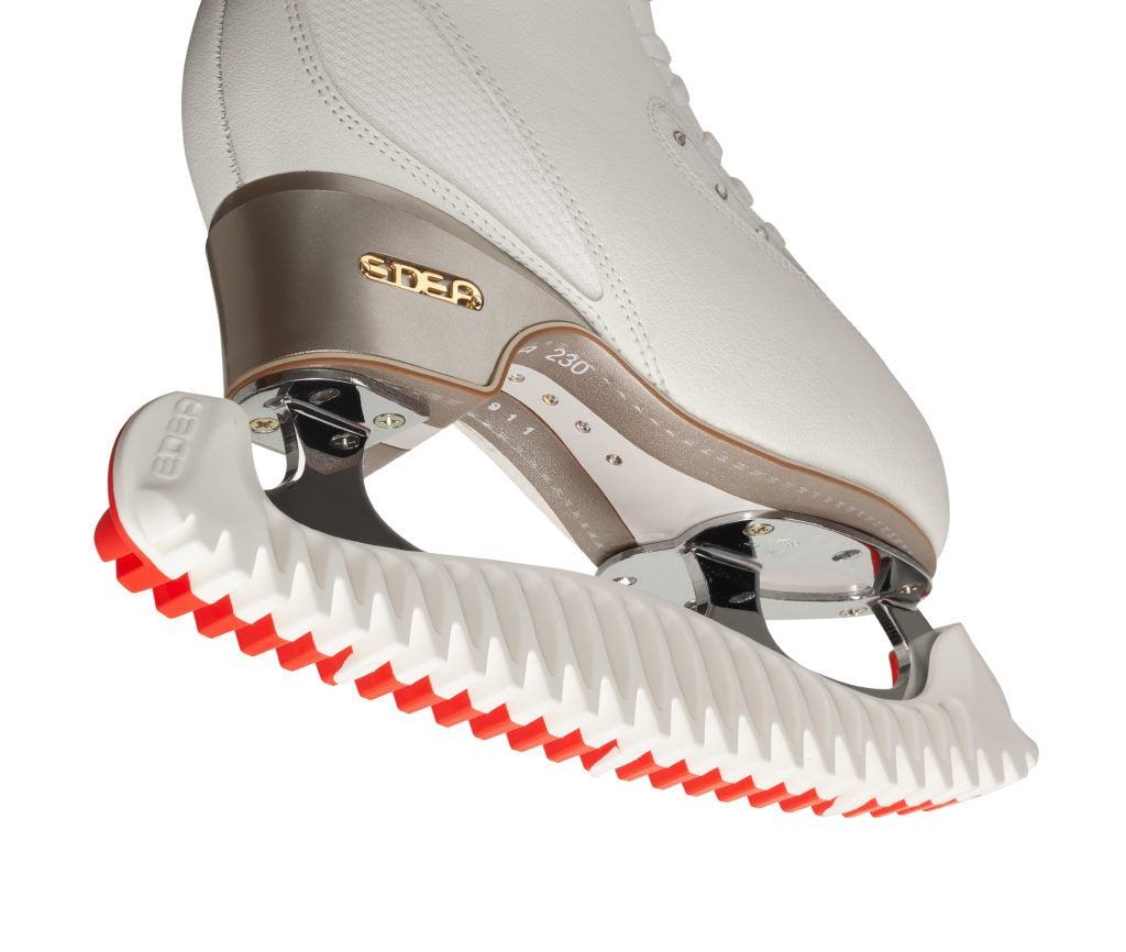 Edea E Guards protecting skate blades with unique design for better drainage and grip.